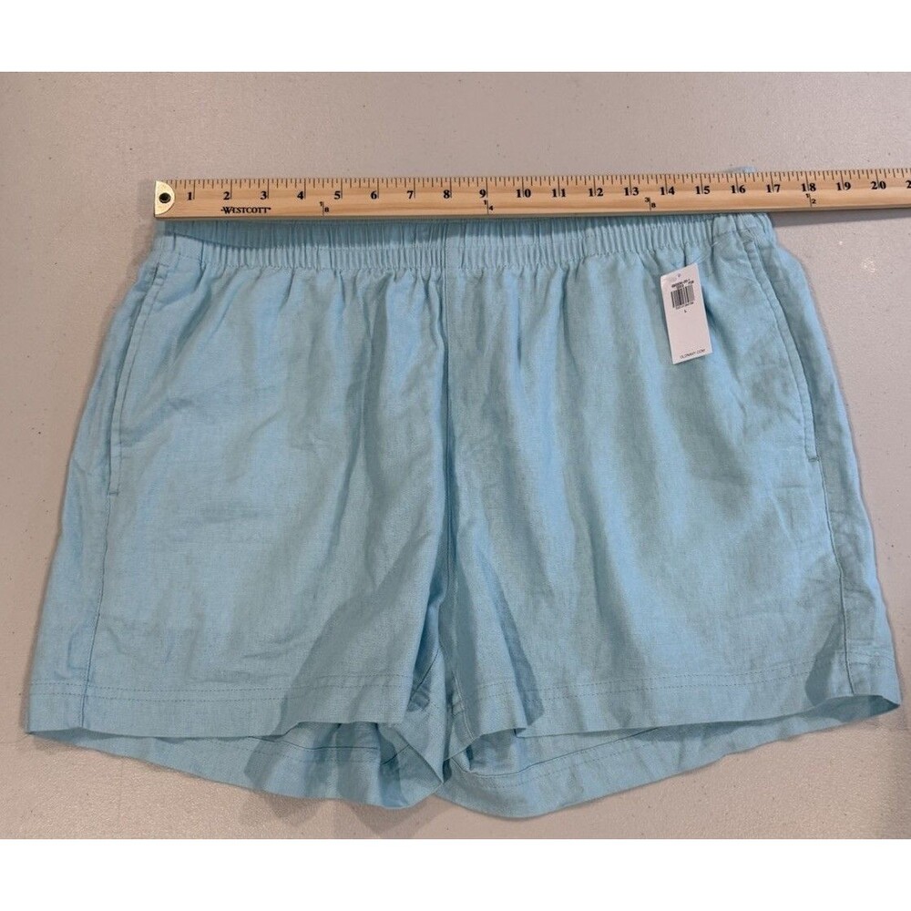 NEW Old Navy Pull On Shorts Womens Large Linen Elastic Waist High Rise Travel - Picture 4 of 7